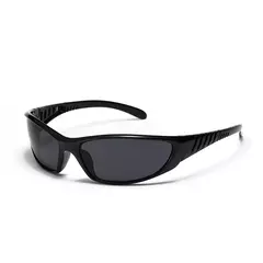 Y2K Silver Sunglasses Color Hollowed Out Futuro Sentido Da Tecnologia Hot Girls Net Red Sunglasses Mulheres Sunglasses Trendy Men - loja online