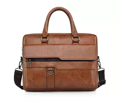 Bolsa de ombro de couro masculina, pasta para laptop, mensageiro, carteira de negócios, marca de luxo, pasta para documento A4 - comprar online