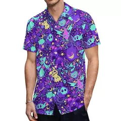 Camiseta havaiana masculina de manga curta, estampa de ovelha 3D, roupas de praia soltas, camisas grandes, verão - Wolf Magazine