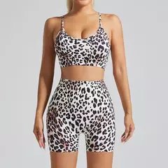 Imagem do Fato de treino feminino com 2 peças, roupas esportivas, roupas de ioga, fitness, roupas esportivas, academia, musculação, verão, 2024