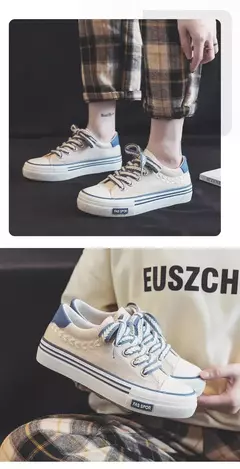 Chunky Platform Canvas Shoes para mulheres, treinadores ao ar livre, tênis casuais para meninas, aumento de altura, treinamento na internet