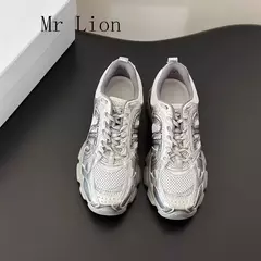 Sapatilhas de couro remendos para mulheres, tênis de corrida casual antiderrapante, respirável, confortável, saída diária, moda, novo - comprar online