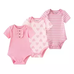 Kiddiezoom-Unisex Four Seasons Cartoon Bodysuits, Soft Cute infantil Onesies roupas, Baby Shower Gift, menino e menina, 3 pcs por lote - comprar online