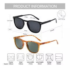 Imagem do ZENOTTIC-Óculos de sol retro pequenos redondos polarizados para homens e mulheres, leves, vintage, UV400, lentes polarizadas, tons de moda