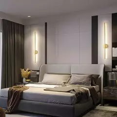 Nórdico moderno Faixa LED Luz de Parede, Sala, Sofá Fundo, Cobre completa, Quarto, Cabeceira, 80cm, 60cm, AC85-265V - Wolf Magazine