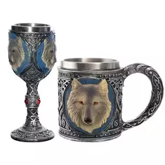 Caneca de cerveja do aço inoxidável, 3D Wolf Cálice, Dragon Cup, Game Of Thrones, Design criativo, Dia das Bruxas, Unicórnio, Vinho, Uísque, Café - loja online