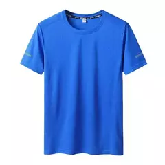 Camiseta extragrande manga curta masculina, secagem rápida, gola redonda, grande, tamanho grande, 5XL, 6XL - Wolf Magazine