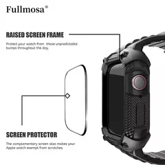 Capa e Pulseira de Silicone Apple Watch com Capa Protetora de Tela, Strap Robusto, Ultra 2, Série 9, 8, 7, 40mm, 41mm, 44mm, 45mm, 49mm - Wolf Magazine
