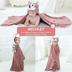 MICHLEY-toalhas de banho com capuz para criança, roupão macio, cobertor swaddle de sono quente, chuveiro para meninos e meninas, recém-nascido 0-9T - loja online