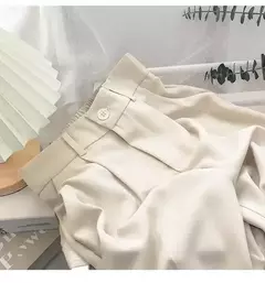 Imagem do Calça feminina elástica de cintura alta, calça feminina do escritório, casual solta streetwear, reta, preta, nove pontos, moda, outono, primavera