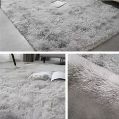 Imagem do Tapete macio cinza luxuoso para sala de estar, Tapete de veludo macio, Tapete antiderrapante, Decoração de casa, Cobertor para crianças