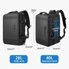 Mochilas expansíveis impermeáveis para homens Likros, grande capacidade, mochila de viagem de negócios, Weekend Laptop Bag, Carry on - Wolf Magazine