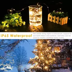 USB LED String Lights com controle remoto, lâmpadas, guirlandas de fadas, lâmpadas, 8 modos, casamento, Natal, feriado, ano novo, 5m, 10m, 20m, 30m