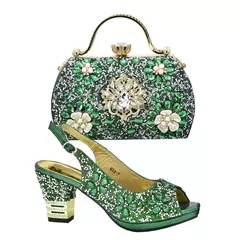 Sapatos e bolsas africanos Conjunto combinando para mulheres, sapato italiano e conjunto de bolsas para festa, sapatos de grife, luxo, 2024, nova chegada - loja online