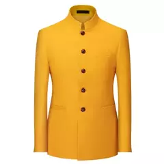 7xl moda masculina gola túnica chinesa terno negócio casual terno jaqueta/masculino fino ajuste de alta qualidade cor pura blazers casaco - Wolf Magazine