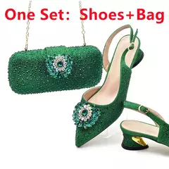 Conjunto de sapatos e bolsas italianos, sapatos de festa para senhoras, decorado com strass, bombas de noiva, designer, novo, 2021 na internet