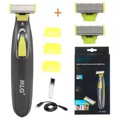 Barbeador elétrico para homens, aparador de barba lavável, lâmina de barbear úmida e seca, máquina de barbear, recarregável - loja online