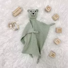 Personalizado Bordado Bebê Consolador, Urso Dormir Cobertor De Segurança, Algodão Musselina Consolador, Nome Nome, Presente do chuveiro do bebê - loja online
