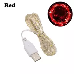 Imagem do USB LED String Lights para Decoração de Natal, Impermeável Fairy Lights, Cobre Silver Wire, Guirlanda de Luz, Festa de casamento, 1 m, 2 m, 3 m, 5m