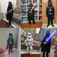 Imagem do Halloween star wars crianças darth vader traje a força desperta crianças super deluxe stormtrooper traje enviar luvas máscara