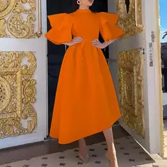 Vestido longo de babados fairyshely sólido para mulheres, manga curta, grande e grande, festa de verão para mulheres, vestido curvilíneo apertado, tamanho grande, 2021 - comprar online