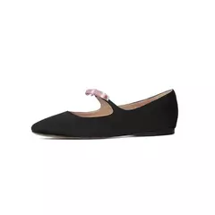 2023 luxo bowtie mary janes feminino dedo do pé quadrado brilhante couro & silk flats ballets femmes vermelho dança festa bola sapatos de casamento nupcial - comprar online