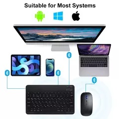 Mini Teclado Bluetooth Sem Fio e Mouse para Samsung, Xiaomi, Android, Portátil, iPad, Telefone, Tablet - Wolf Magazine
