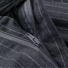 TRAF-Calça formal feminina, calça casual de perna larga, listrada, cinza, preta, cintura alta, terno largo, roupa de escritório - Wolf Magazine