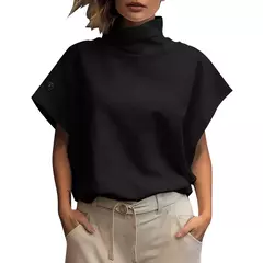 ZANZEA-Camisa feminina elegante de gola alta, blusa manga curta, casual, tops de escritório soltos, festa, moda verão, 2022 na internet