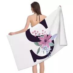 Toalhas de banho para o corpo, secagem rápida, toalha de praia de microfibra, grande toalha esportiva, letra e flor, homens e mulheres - Wolf Magazine