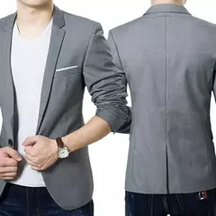 Casaco de terno formal masculino, um botão, preto, azul, vermelho, slim fit, blazer de moda, jaqueta casual, roupas masculinas