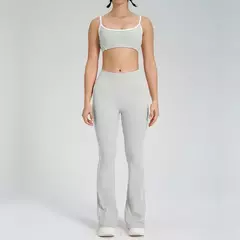 Terno de Yoga Patchwork de duas peças para mulheres, cintura alta Flare Leggings, roupas de treino Fitness Sportswear agasalho - Wolf Magazine