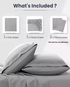 Battilo-Cama de casal Set Sheets, folha plana com Pillowscaso, Luxo Cooling, King and Queen, cama de tamanho completo, 4 PCs