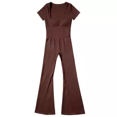 Macacão feminino roupa de uma peça sem mangas o-pescoço bodysuit macacão casual streetwear roupas femininas esportivas