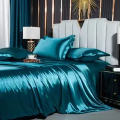 Monocromático Rayon Satin Conjunto de cama, luxo Duvet Cover Kit, Twin Queen e King Size, Home Textile, 3PCs, 4PCs