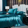Monocromático Rayon Satin Conjunto de cama, luxo Duvet Cover Kit, Twin Queen e King Size, Home Textile, 3PCs, 4PCs
