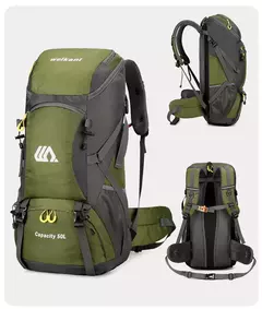 Mochila de viagem impermeável para homens, grande bolsa de caminhada, mochila turística, esportes ao ar livre escalada montanhismo, saco de bagagem 50L na internet