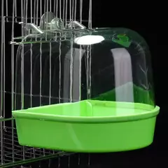Banho de pássaro suspenso, impermeável, resistente ao desgaste, fácil de limpar, estilo gaiola, banho externo para pássaros, como papagaios e minho