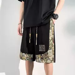 Imagem do Shorts de homens bordados, roupa masculina, roupa de praia, basquetebol, corrida, calça casual de verão, tamanho grande, novo, 2024