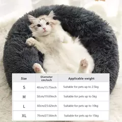 Cama para gatos de estimação, almofada redonda de pelúcia, casa 2 em 1, cesta quente para gatos, saco de dormir para animais de estimação, ninho de gato, canil para cama de cachorro pequeno - Wolf Magazine