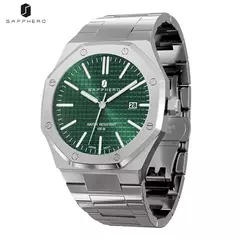 Sapphero ouro rosa para homens relógios octagonais 30m relógios à prova dwaterproof água relógio de quartzo masculino negócios moda relógios para homem watche - loja online