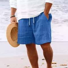 Shorts de praia com listras masculinas, moletom solto, shorts carga sólida, lazer selvagem, moda verão, novo - Wolf Magazine