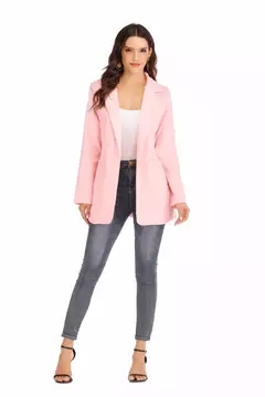 Terno casual slim fit feminino com pescoço polo, casaco temperado, moda europeia e americana, casaco de lã primavera e outono, 2024 na internet