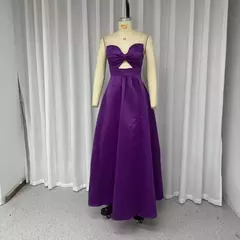 Imagem do Conjunto de vestido Halter sem mangas, vestido Halter, saia de cintura alta, saia de um passo, monocromática, sexy, apropriada para festa, moda cabeça