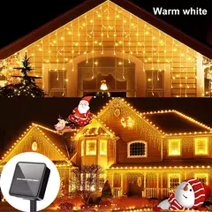 Outdoor LED Solar Light String para decoração de Natal, fada cortina, paisagem luzes, festa de jardim, 8 modos - loja online