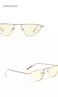 Óculos de sol triangulares femininos, óculos de sol de liga vintage, únicos e elegantes, tons pretos e dourados, verão, novo, 2024
