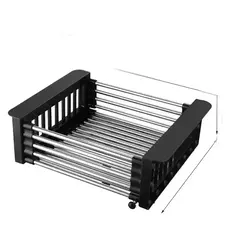 Cesta De Dreno De Pia De Cozinha Retrátil Ajustável, Rack De Vegetais De Aço Inoxidável, Estender - Wolf Magazine