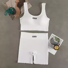 Conjunto de ioga feminino sem costura, roupas de treino fitness, sutiã esportivo, leggings de cintura alta, roupas sexy de ginástica em V profundo, roupas esportivas novas, 2024 na internet