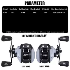 SAMOLLA Carretel de pesca de arremesso de tiro longo Carretel de fundição de água salgada 7.4;1 10KG Max Drag 6 + 1BB Disco de engrenagem de latão - loja online