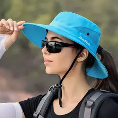 Xinbaoguan-Chapéu De Sol Respirável Ao Ar Livre, Fêmea Rabo De Cavalo, Chapéu De Pescador, Chapéu Dobrável, 100% Poliéster, 9002, Verão - comprar online